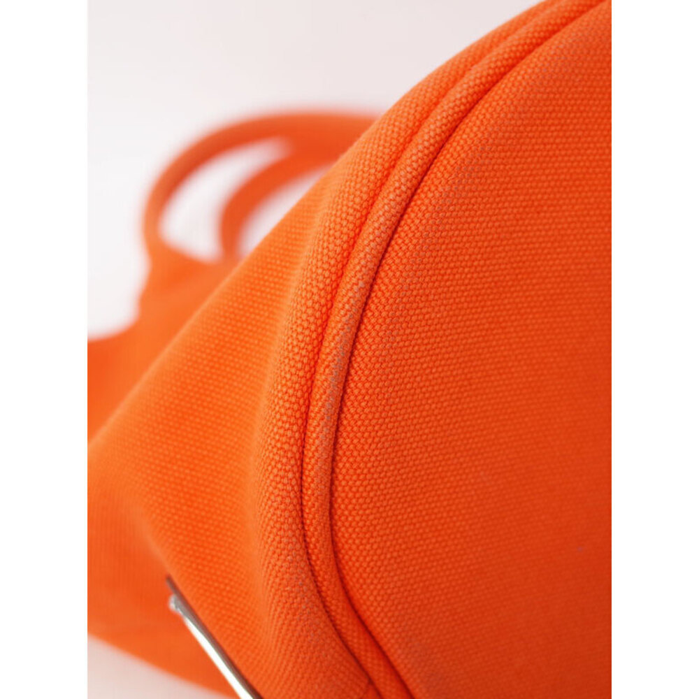 Prada Canapa Logo Print Canvas Tote Bag 2way Orange - Picture 7 of 9